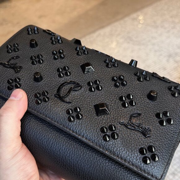 Christian Louboutin Black Leather Embellished Paloma Shoulder Bag - Picture 10 of 16
